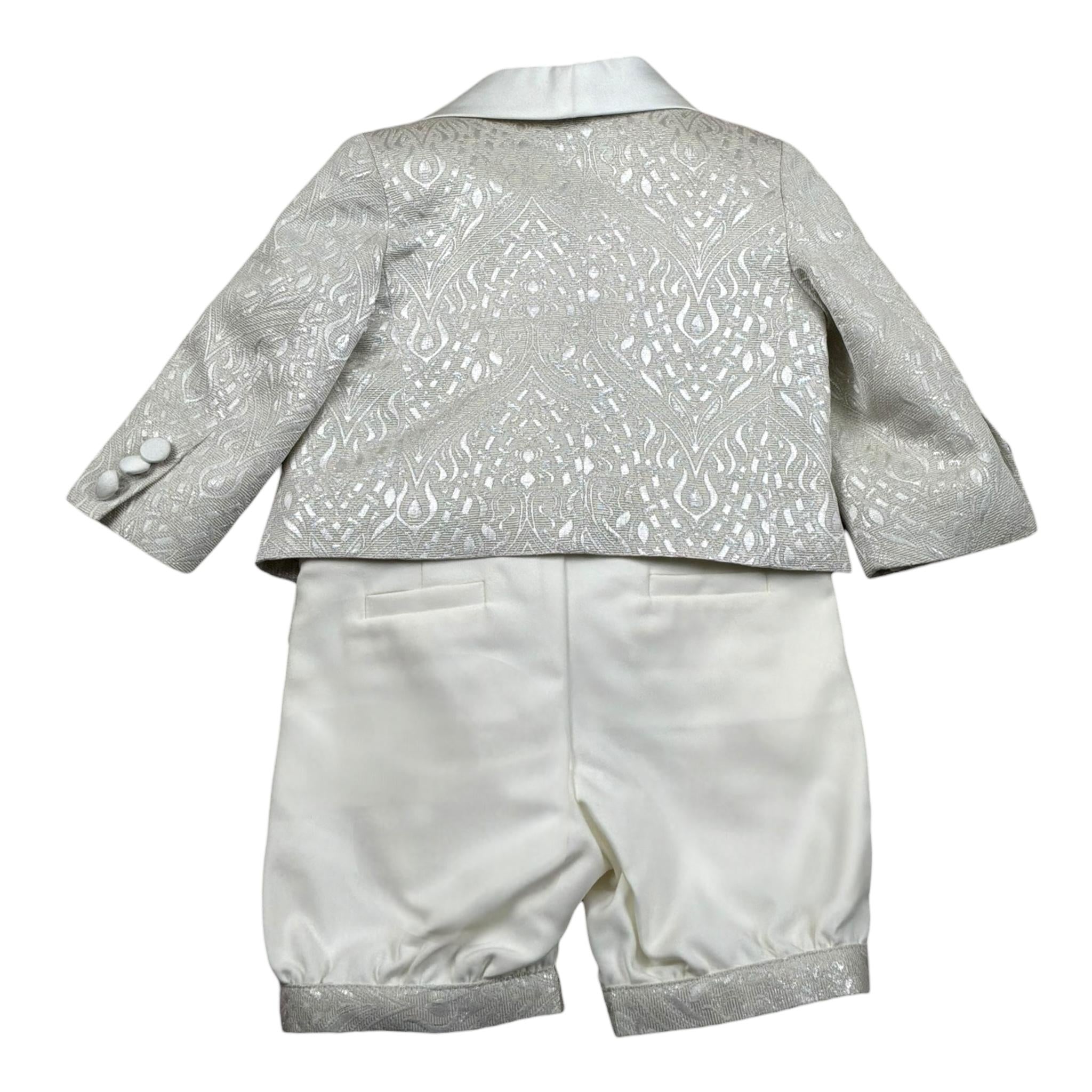 Petit Completo 5 Pezzi Giacca-Camicia-Bermuda-Cravatta-Gilet  per Neonato S3515478C PANNA PETIT 