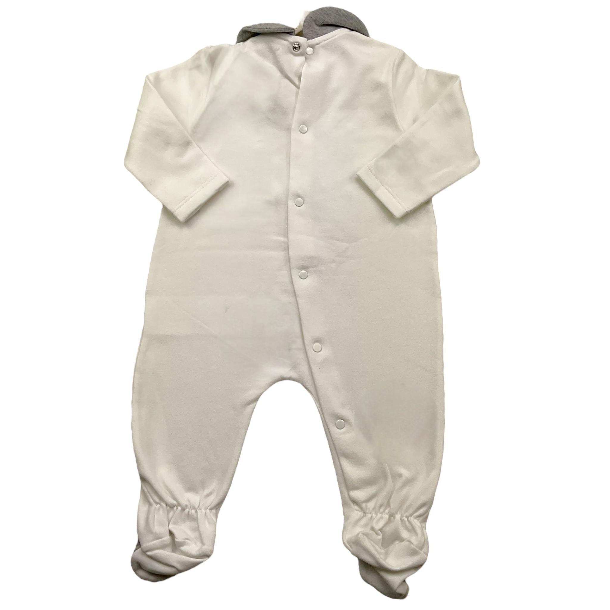 LE BEBE' tutina tinta unita con stampa orso Bianco per Neonata LBG4858 BIANCO LE BEBE' 