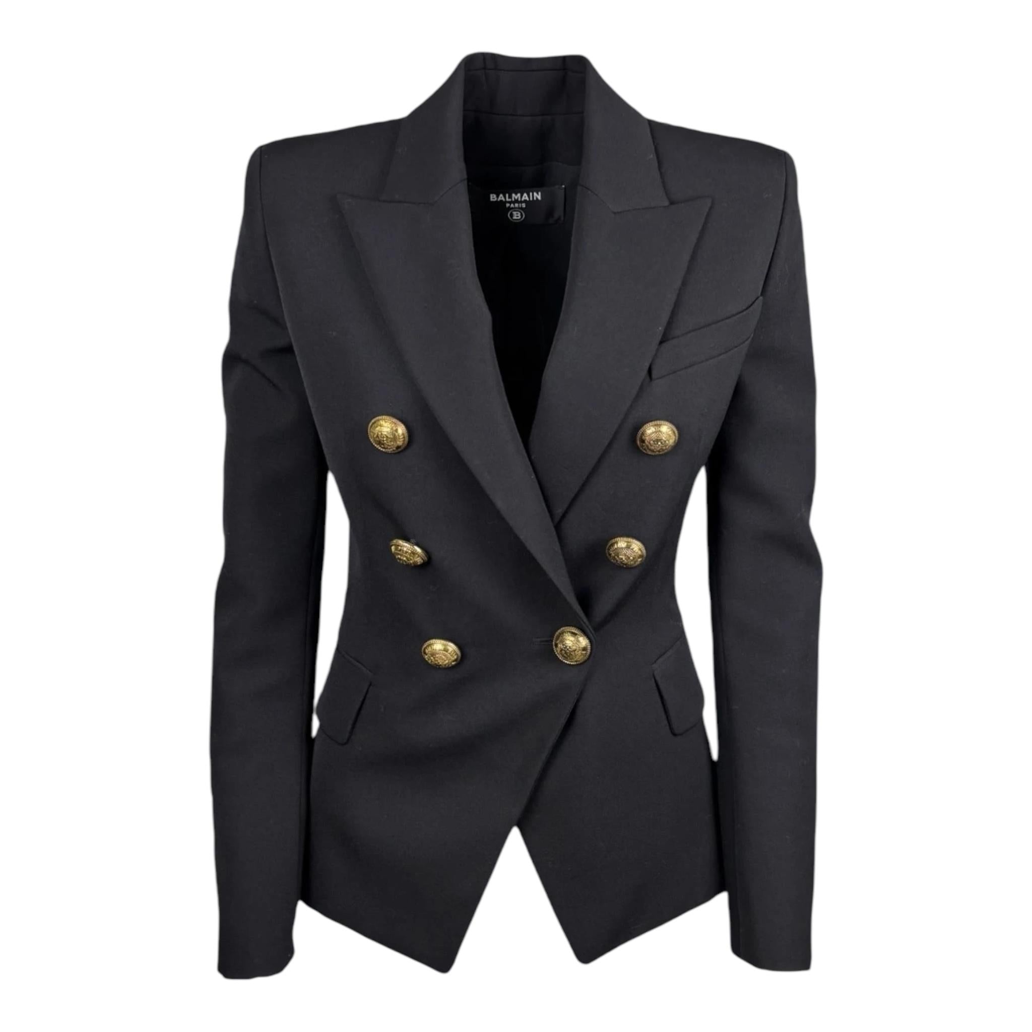 BALMAIN giacca tinta unita doppiopetto Nero per Bambina BV2C24 NERO BALMAIN 