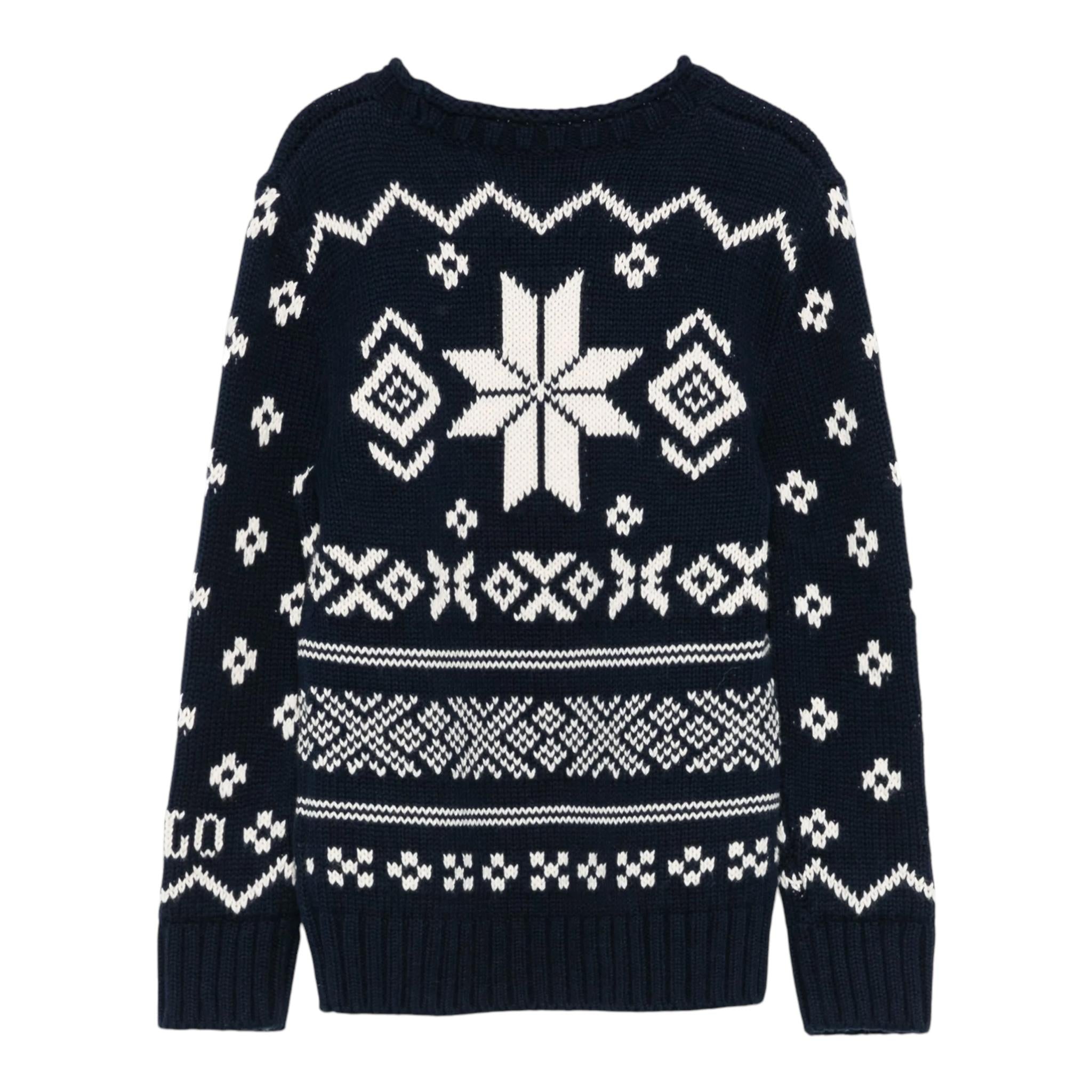 RALPH LAUREN maglia girocollo tinta unita con stampe in contrasto Blu per Bambino 322951432001 BLU RALPH LAUREN 