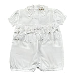 Nanan Pagliaccetto Tinta Unita con Ricami per Neonata E2049403B BIANCO NANAN 