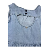 Please Abit Baby Mädchen Einfarbig Denim Blau Armloch