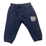 Please Pantalone Tinta Unita Con Elaatico In Vita Blu Per Neonato