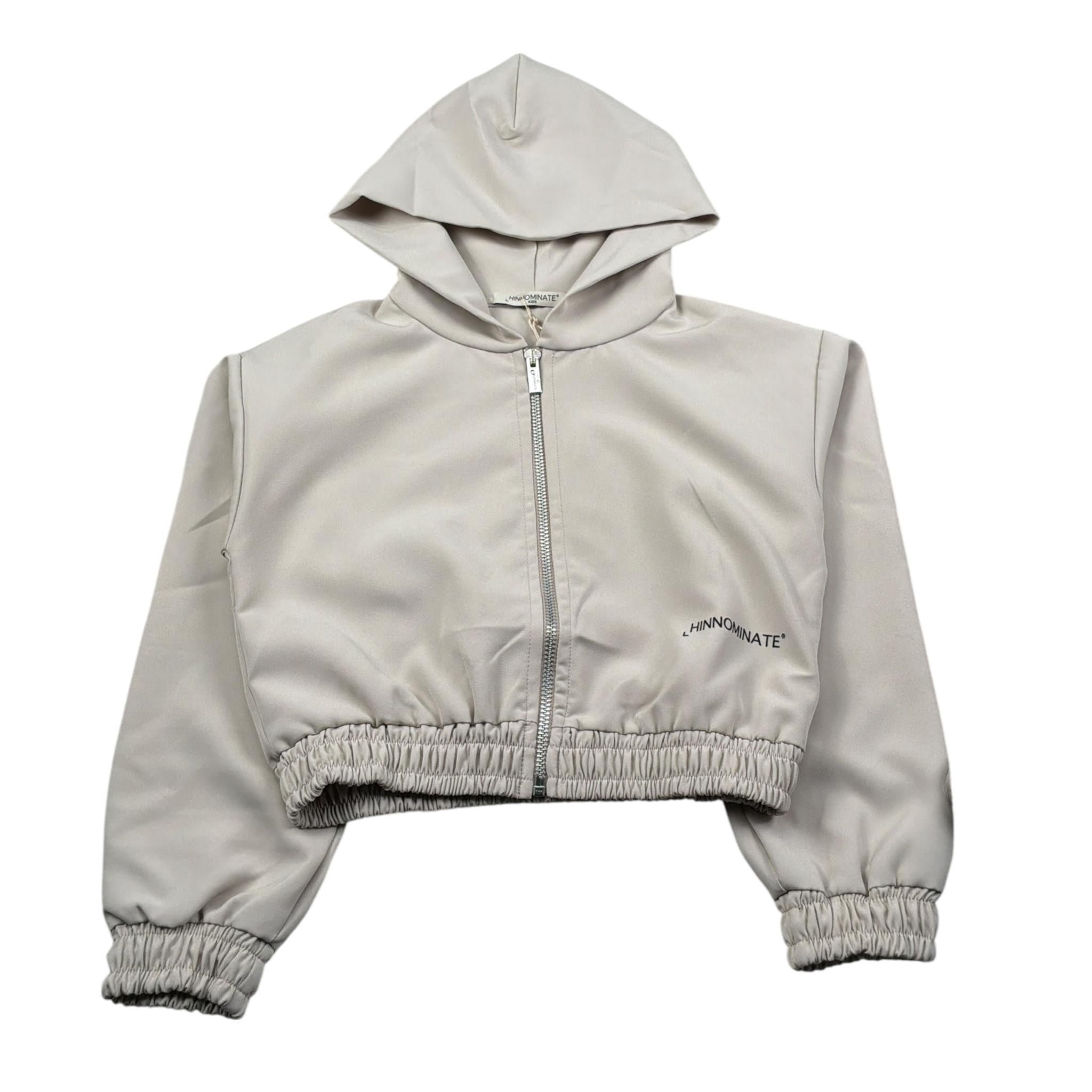 Hinnominate Felpa Tinta Unita Con Zip E Cappuccio Beige Per Bambina 3645FY00067 BEIGE HINNOMINATE 