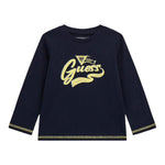 GUESS shirt girocollo tinta unita con logo  Blu per Bambino N4YI28K8HM4JX BLU GUESS 