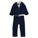 Carlo Pignatelli Completo 4 Pezzi Giacca-Camicia-Pantalone-Papillon Blu Per Neonato