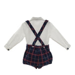 MARTA Y PAULA completo bicolore 3pz papillons-camicia-salopettes Blu per Neonato 1854N BLU MARTA Y PAULA 