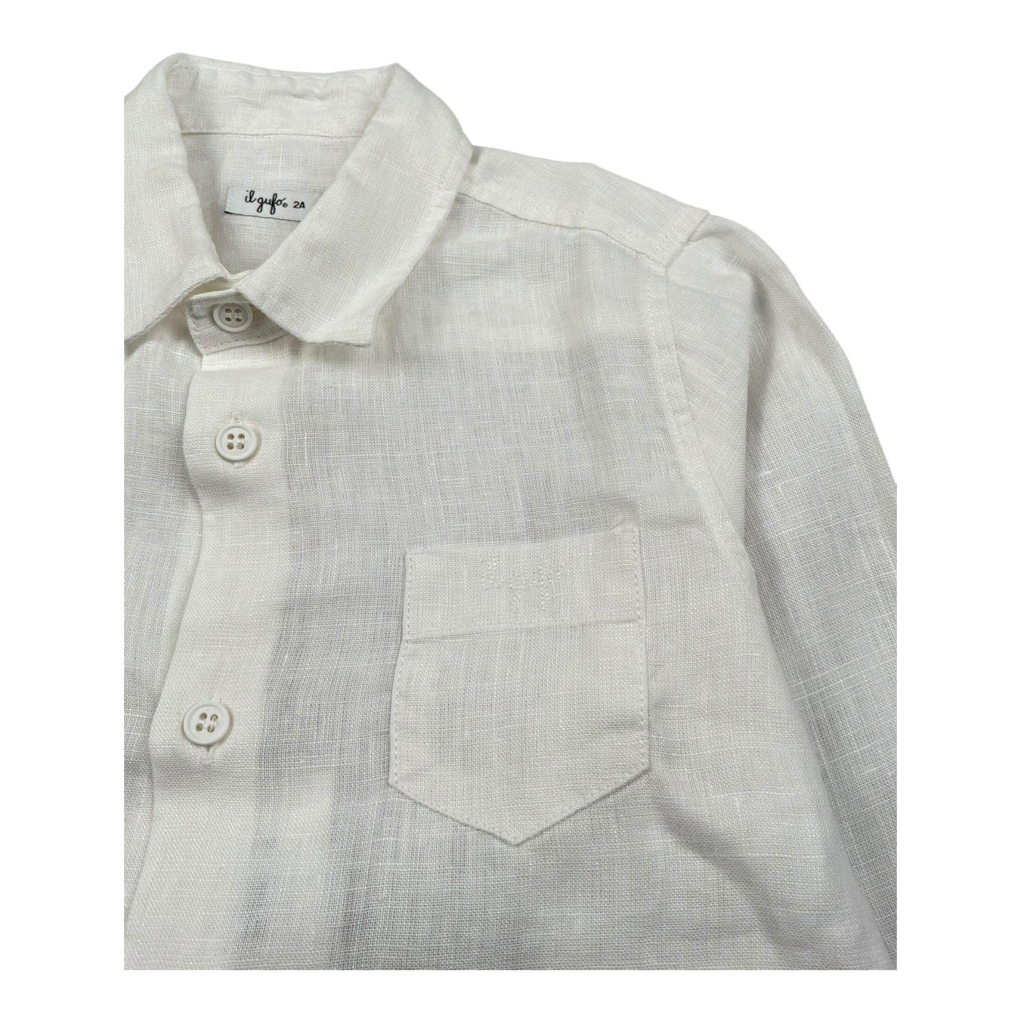 Il Gufo Camicia Manica Lunga Tnta Unita Collo Coreano per Neonato P25CL110L6006N PANNA IL GUFO 