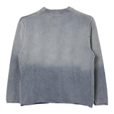 Diesel Maglioncino Girocollo Tinta Unita Con Strappi Blu Per Bambino