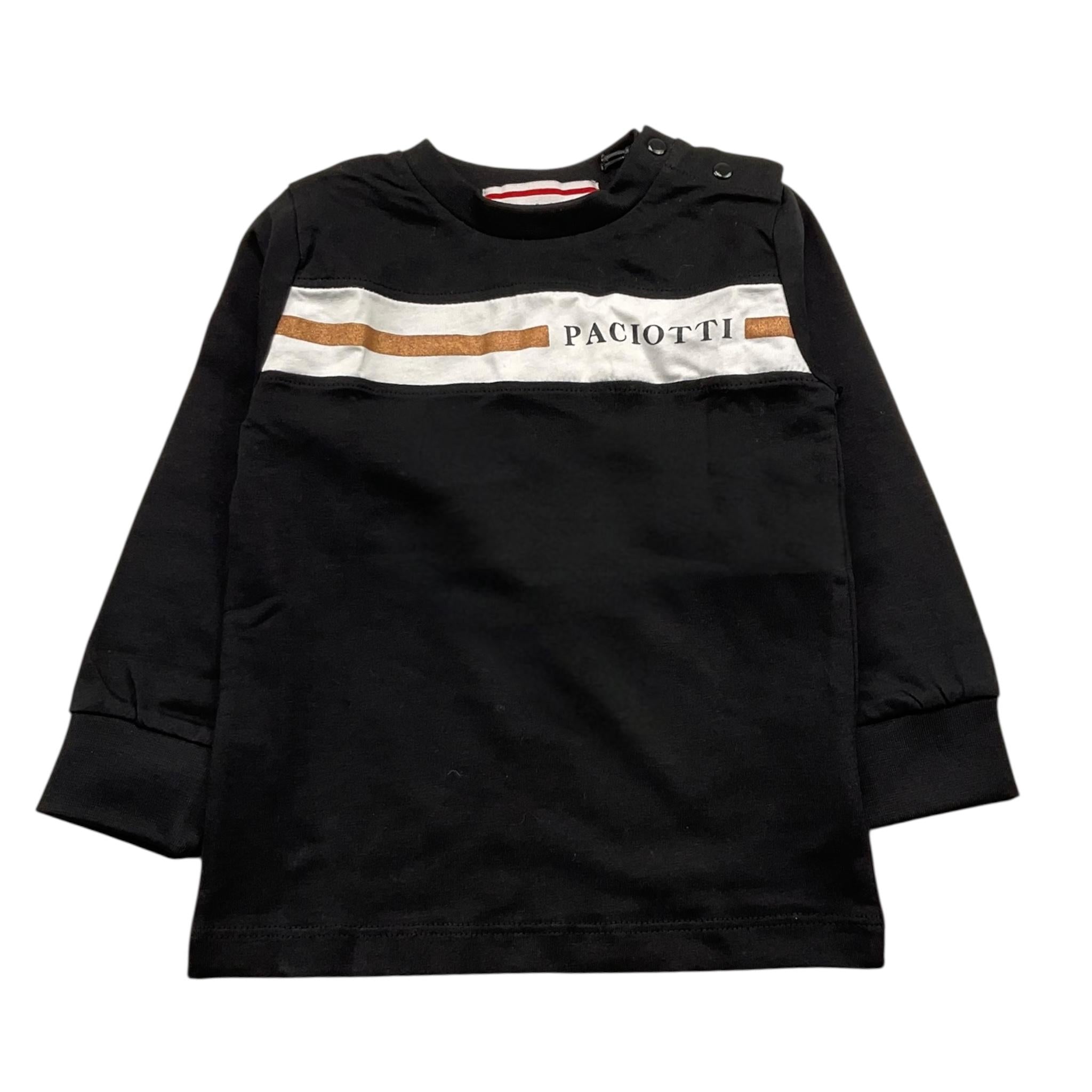 CESARE PACIOTTI shirt girocollo tinta unita con stampa Nero per Neonato TSP5310BNX NERO CESARE PACIOTTI 