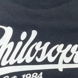 Philosophy Felpa Modello Crop Tinta Unita Girocollo con Stampa Nero per Bambina