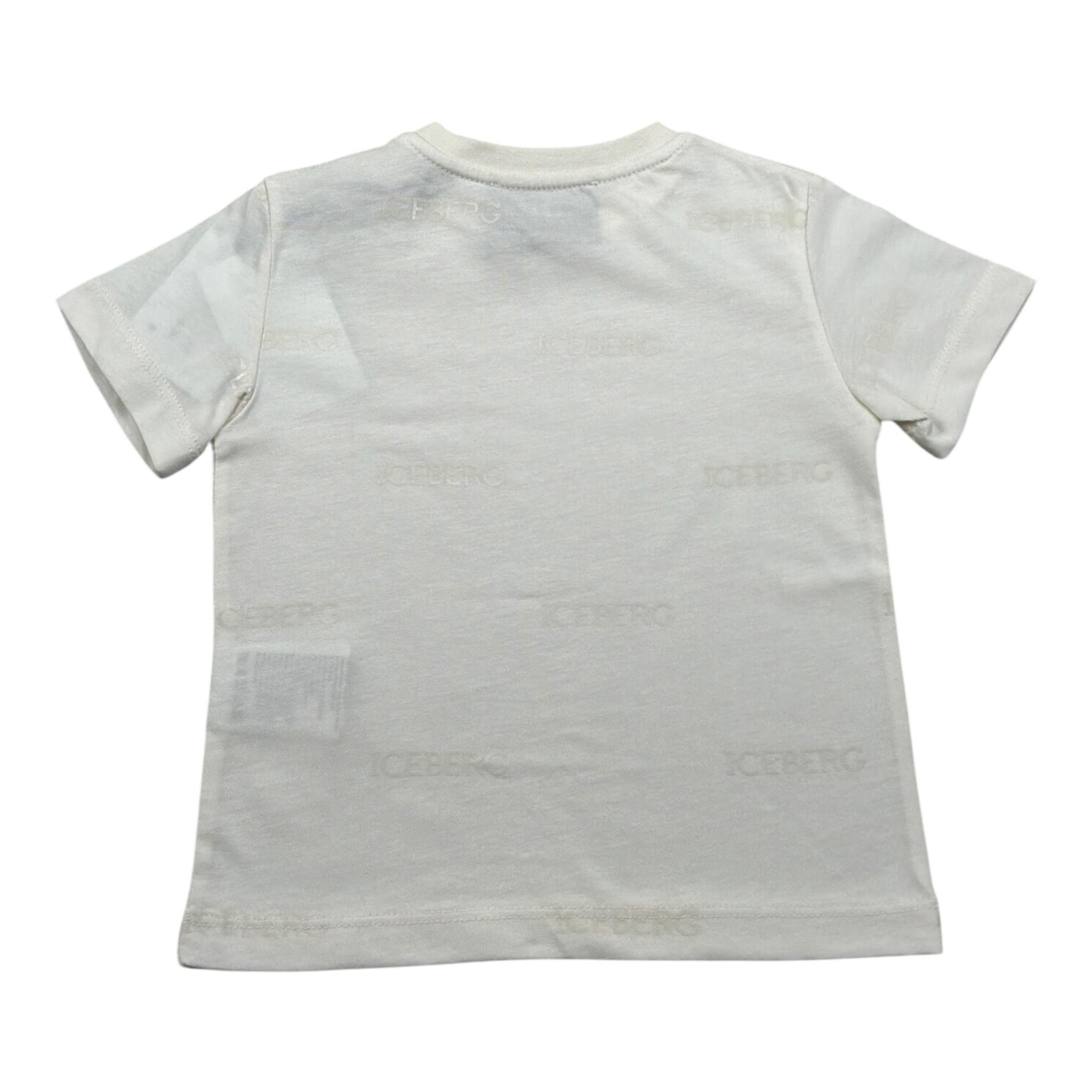 Iceberg T-Shirt Girocollo tinta unita con Logo Bianco per Bambino TSICE5115BJX BIANCO ICEBERG 
