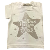 Emc T-Shirt Girocollo Tinta Unita Cn Stampa In Contrasto Bianco per Neonato