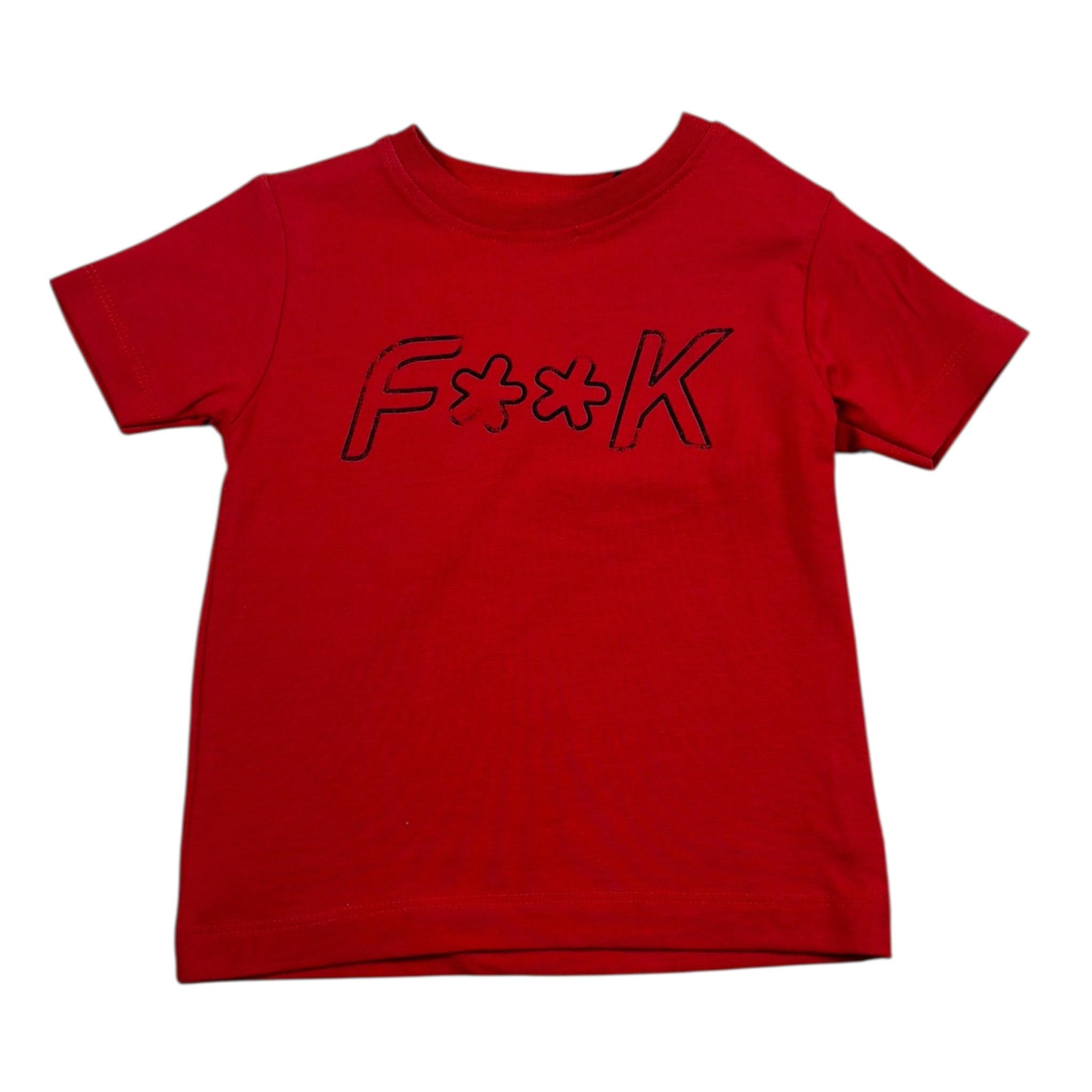 F**K T-Shirt Girocollo Tinta Unita con Stampa per Neonato FJ224210RS ROSSO F**K 