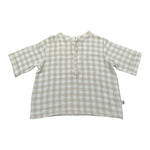 Petit Indi Camicia Tinta Unita con Fantasia A Quadri per Bambino SS25BK7115X BEIGE PETIT INDI 