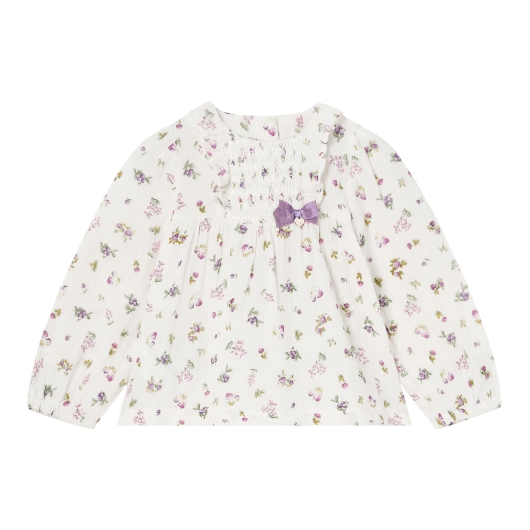MAYORAL camicia manica lunga fantasia floreale Panna/lilla per Neonata 2195X PANNA/LILLA MAYORAL 