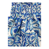 Mijolica Top Tinta Unita Con Fantasia Multicolor Azzurro Per Neonata