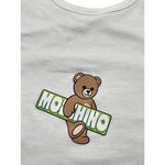 Moschino set Tutina Manica Lunga Tinta Unita con Logo-bavetta per Neonato MOY05L PANNA MOSCHINO 