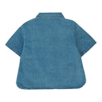 Moschino Camicia In Denim Tinta Unita Mezza Manica per Neonato MUC01FX BLU MOSCHINO 