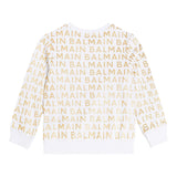 BALMAIN felpa chiusa girocollo tinta unita cn loghi Bianco per Bambino BT4R00 BIANCO BALMAIN 