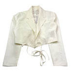 Met Giacca Modello Crop Tinta Unita per Bambina ME299 BIANCO MET 