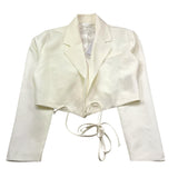 Met Giacca Modello Crop Tinta Unita per Bambina ME299 BIANCO MET 