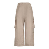 Dou Dou Pantalone Modello Cargo Tinta Unita con Tasconi per Bambina DW6P90 FANGO DOU DOU 