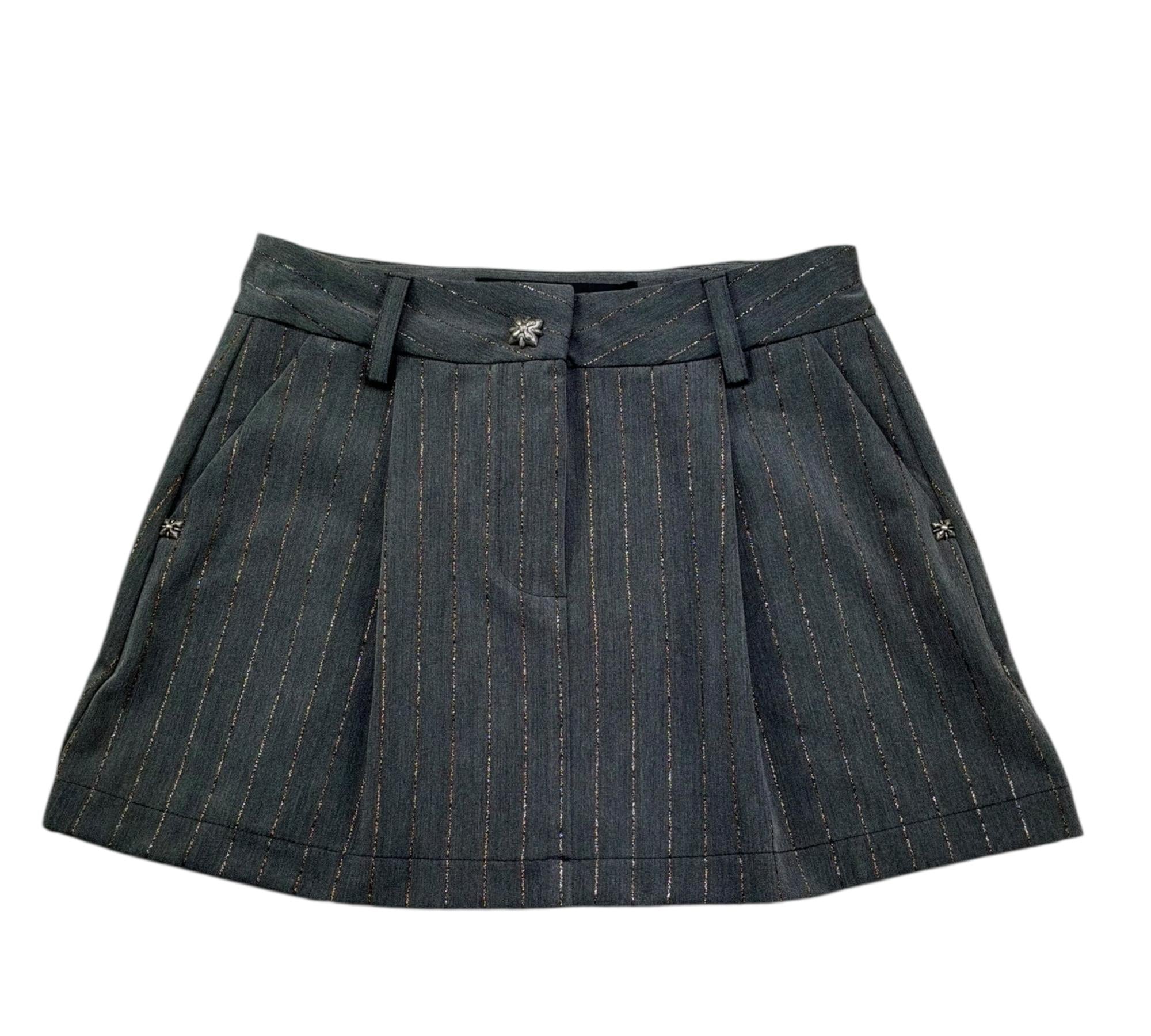 John Richmond Gonna Tinta Unita con Girovita Regolabile per Bambina RGP26043MG GRIGIO JOHN RICHMOND 