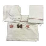 NINNAOH set lenzuola 3pz tinta unita con applicazioni Bianco per Neonata I23LE6 BIANCO NINNAOH 
