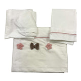 NINNAOH set lenzuola 3pz tinta unita con applicazioni Bianco per Neonata I23LE6 BIANCO NINNAOH 