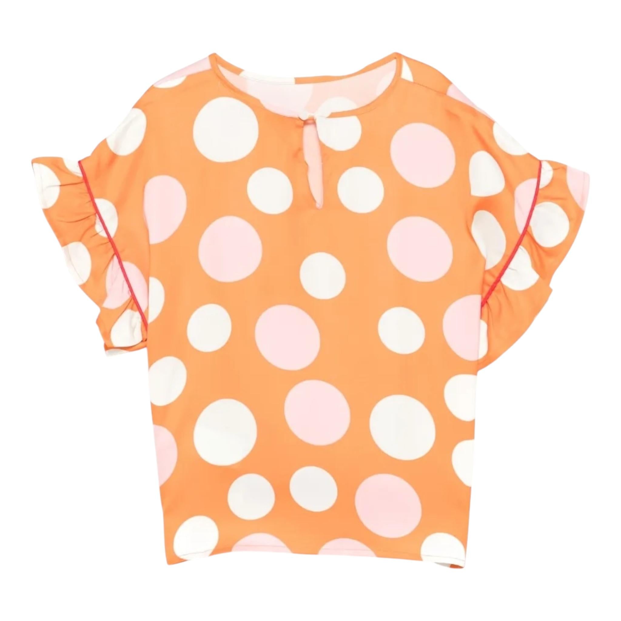 Max&Co. Blusa Tinta Unita con Fantasia Pon Pon per Bambina MX0129 ARANCIONE MAX&Co. 