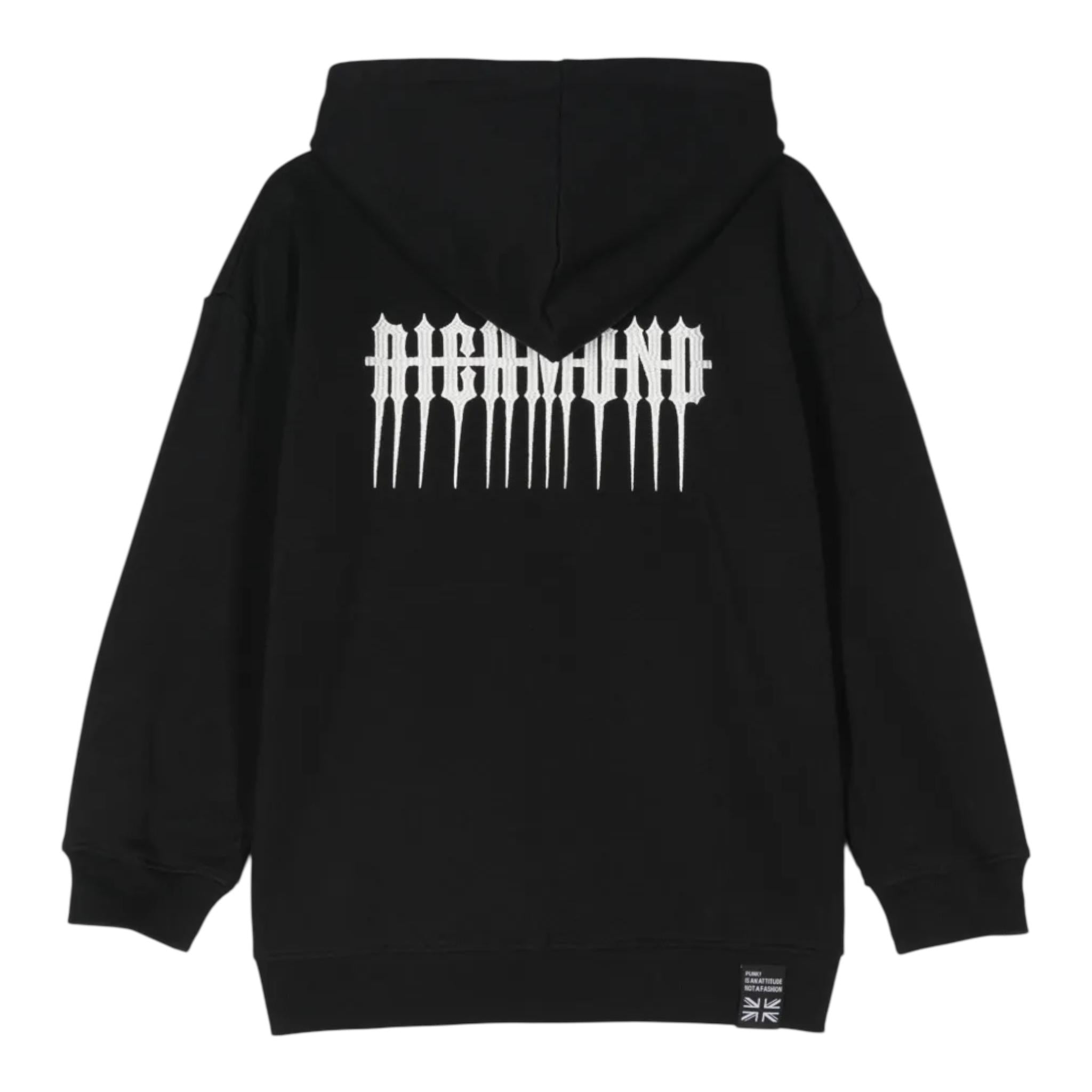 JOHN RICHMOND felpa con zip e cappuccio tinta unita con stampa Nero per Bambino RBA24020FEX NERO JOHN RICHMOND 