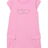 Liu Jo Abito Mezza Manica Tinta Unita con Logo per Bambina KA5017X ROSA LIU JO 