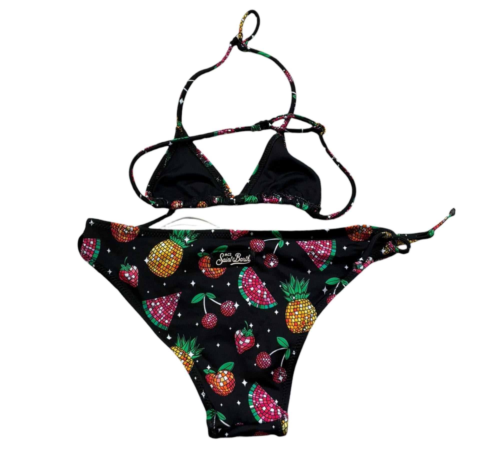 Saint Barth Costume 2 Pezzi Triangolo-Mutandina Tinta Unita per Bambina HOLLY NERO SAINT BARTH 