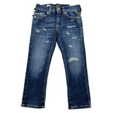 Replay Jeans Tinta Unita 5 Tasche Blu Per Bambino