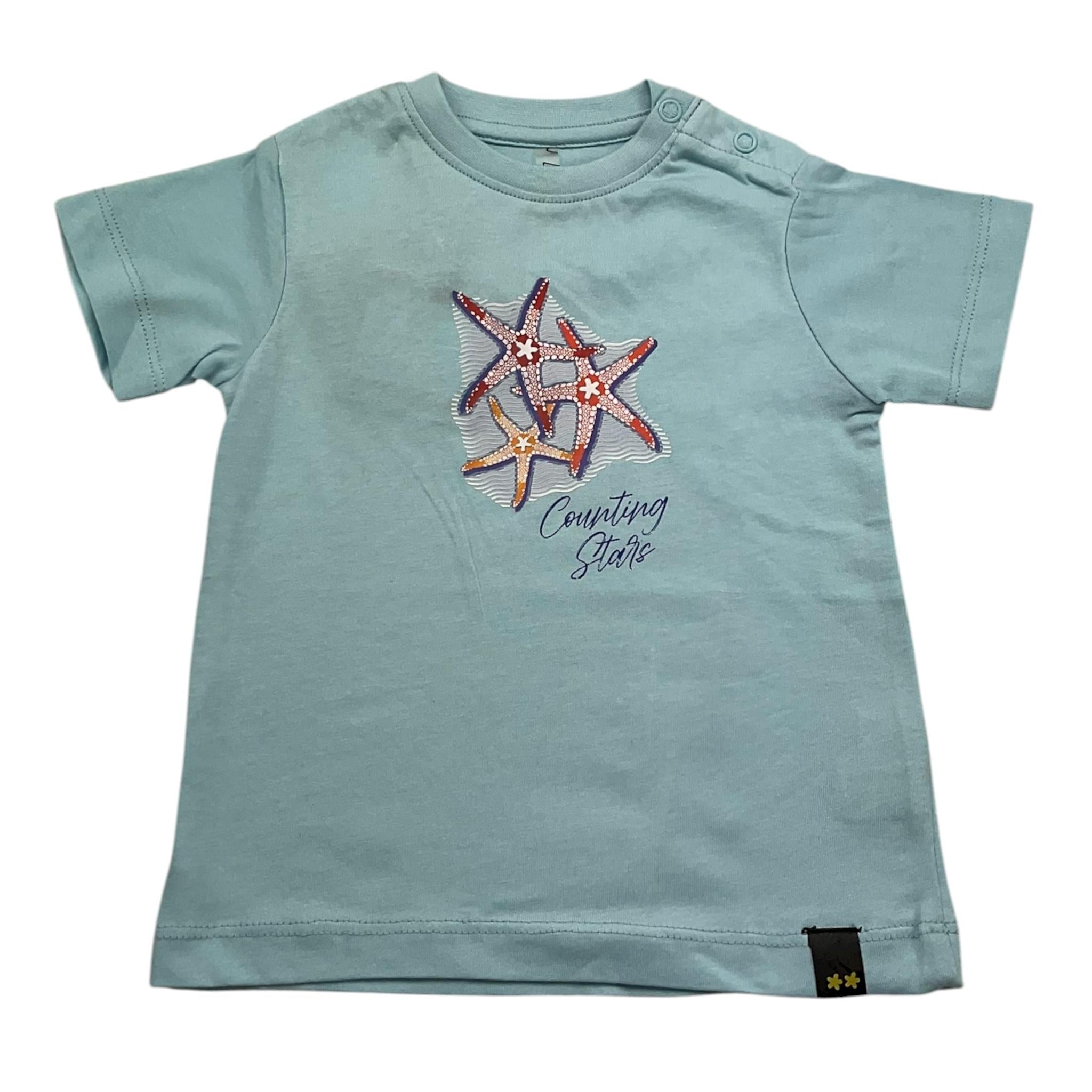 F**K T-Shirt Girocollo Tinta Unita con Stampe per Neonato FJ234200CL AZZURRO F**K 