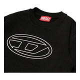 DIESEL felpa chiusa girocollo tinta unita con stampa Nero per Bambino J01787X NERO DIESEL 