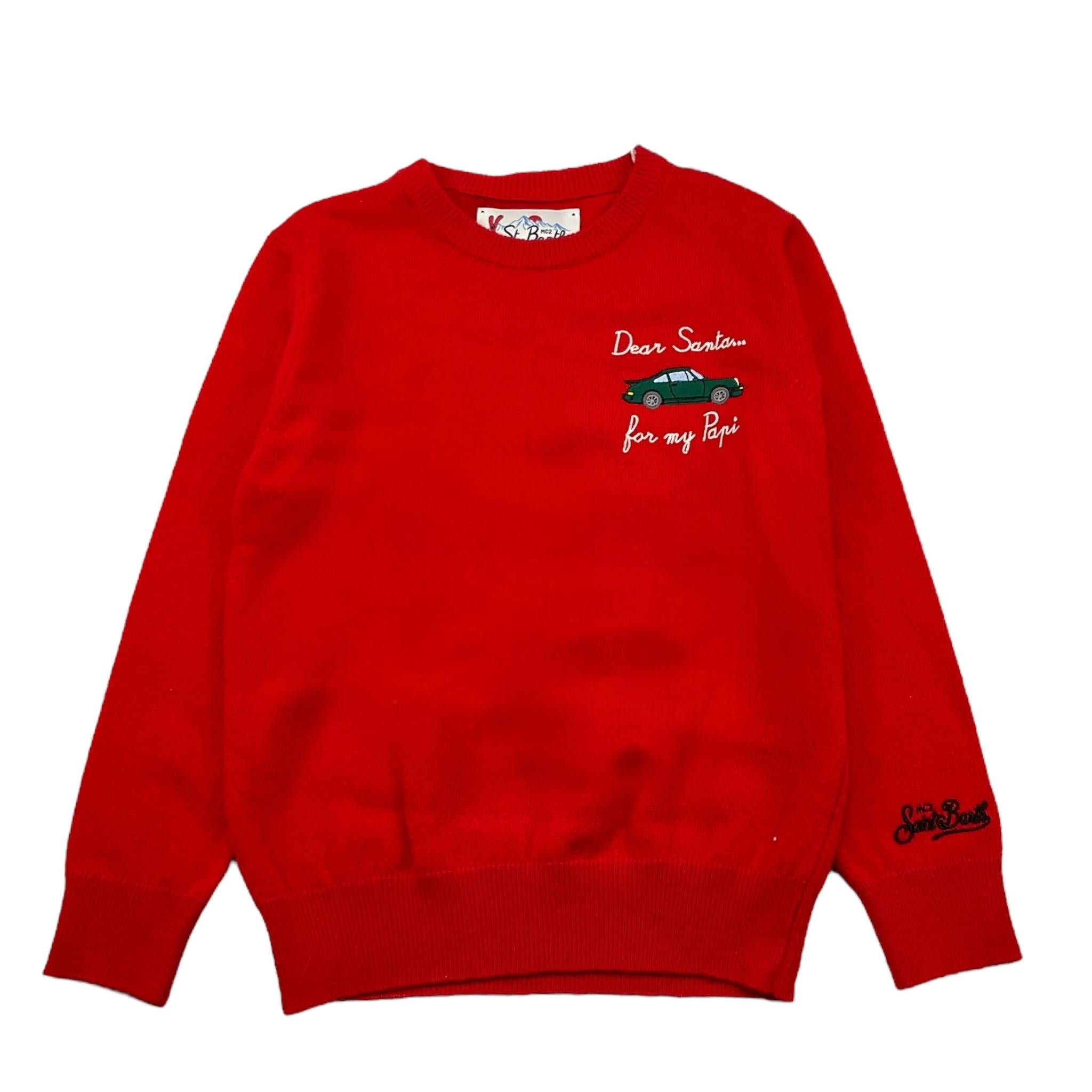 SAINT BARTH maglia tinta unita con stampa Rosso per Bambino DOU0021 ROSSO SAINT BARTH 