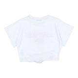Aniye By Girl T-Shirt Girocollo Tinta Unita Con Stampa Modello Crop Bianco Per Bambina