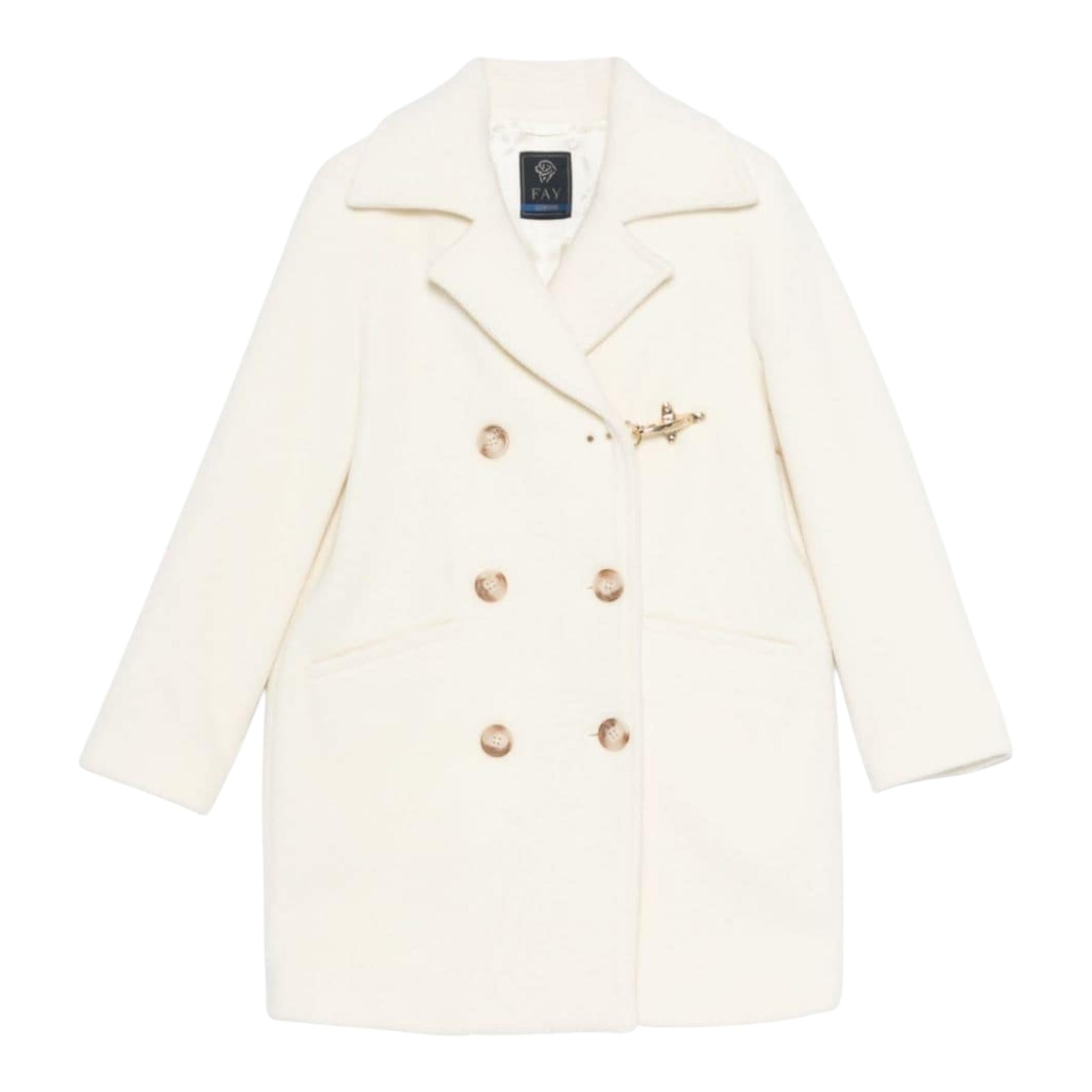 FAY cappotto tinta unita con bottoni Panna per Bambino FV2A40 PANNA FAY 