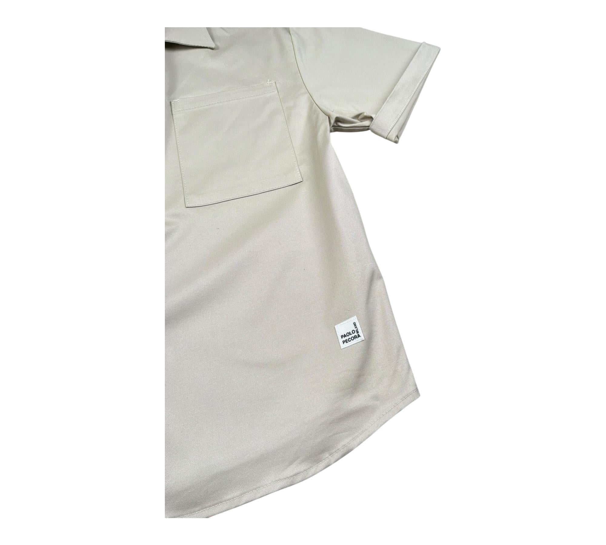 Paolo Pecora Camicia Mezza Manica Tinta Unita per Bambino PP4309 BEIGE PAOLO PECORA 
