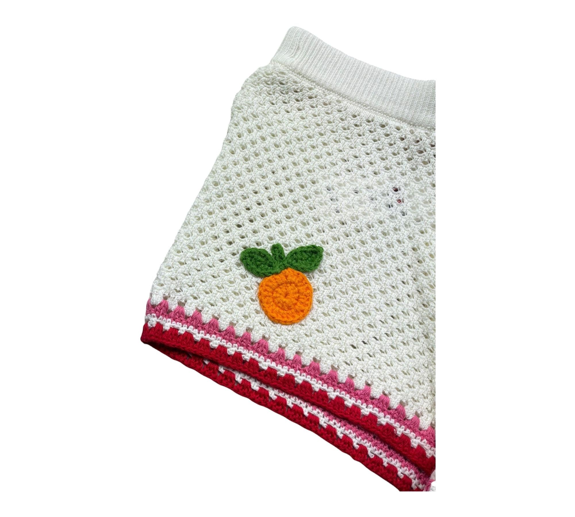 Saint Barth Short Tinta Unita con Trafori E Ricami per Bambina YVETTES PANNA SAINT BARTH 