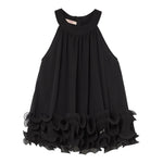 Liu Jo Top tinta unita con Balze Nero per Bambina GA4232 NERO LIU JO 
