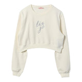 LIU JO felpa modello crop tinta unita con stampa Bianco per Bambina GF4092 BIANCO LIU JO 