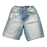 Diesel Bermuda In Denim Tinta Unita con Strappi per Bambino J00511X AZZURRO DIESEL 