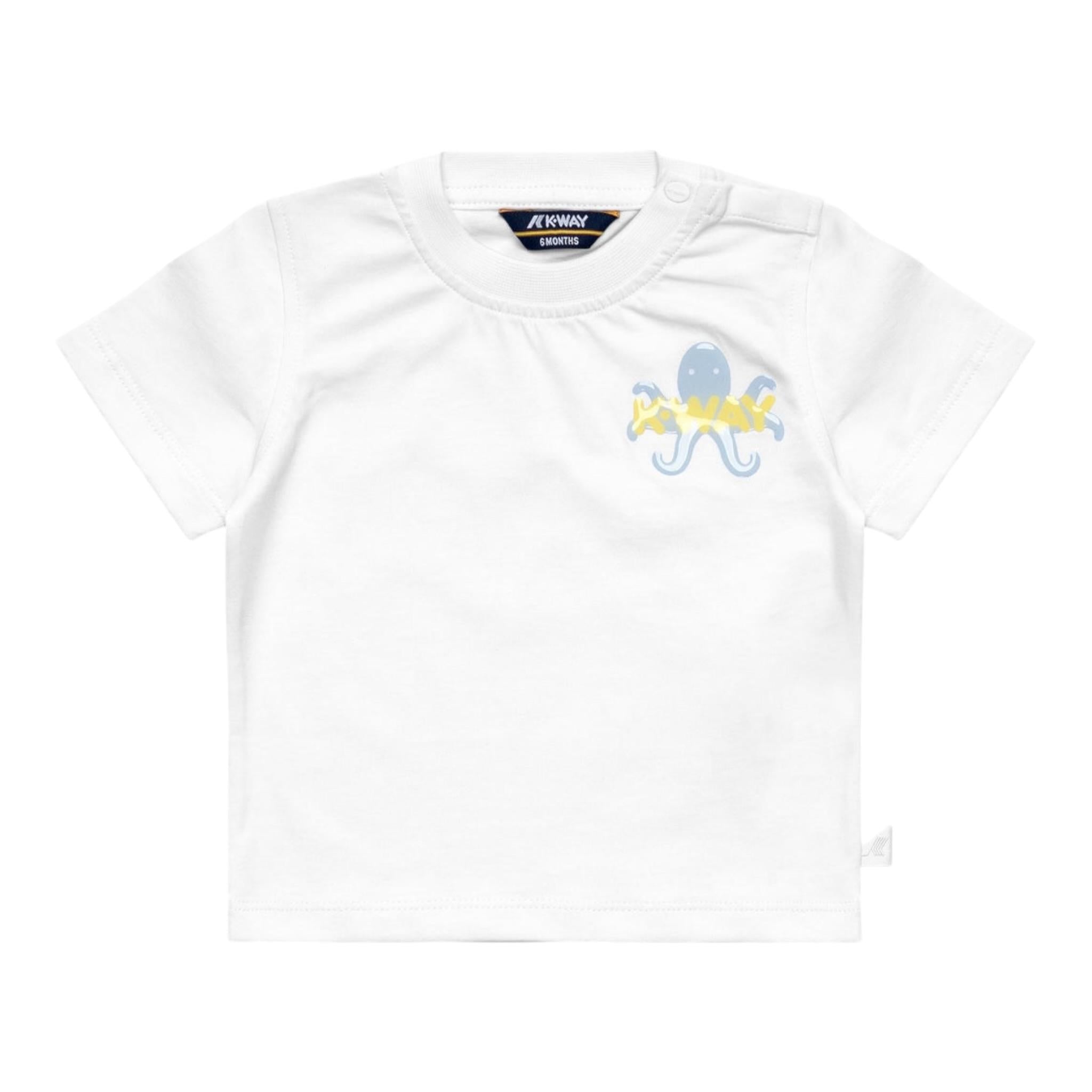 K-Way T-Shirt Girocollo Tinta Unita con Stampa per Neonato K4125MW BIANCO K-WAY 