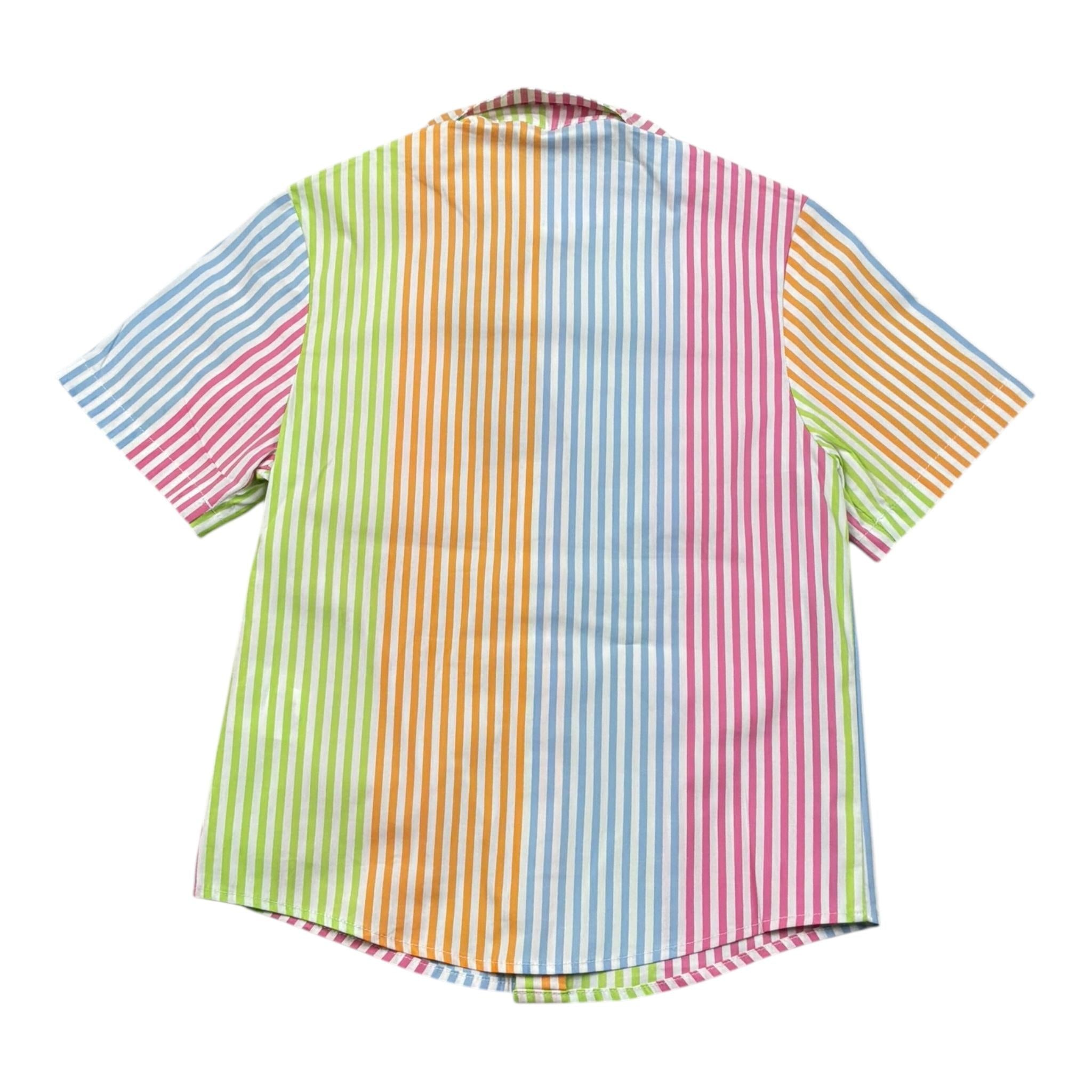 Daniele Alessandrini Camicia Tinta Unita con Fantasia A Righe Mezza Manica per Bambino 1236C00295 BIANCO DANIELE ALESSANDRINI 