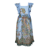 Etro Abito Tinta Unita con Fantasia per Bambina GW1B82X AZZURRO ETRO 