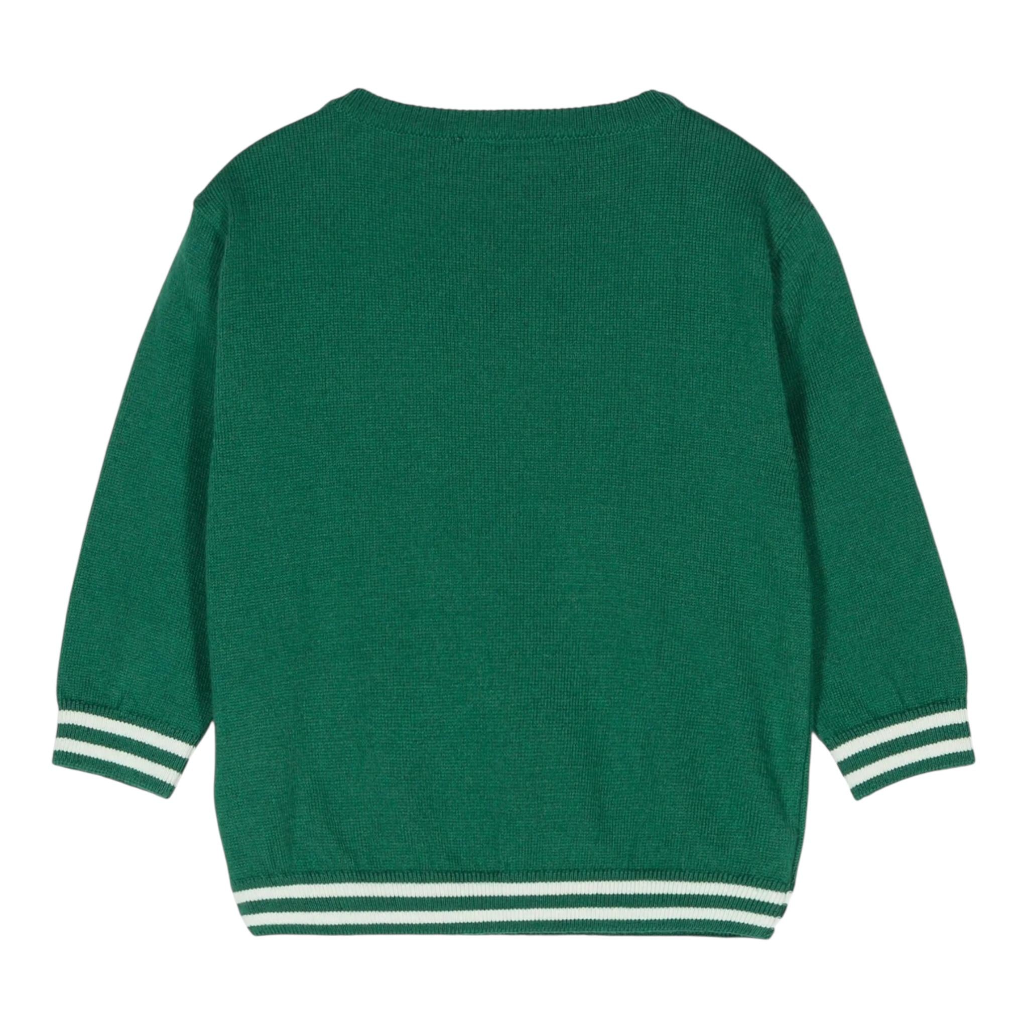 MOSCHINO maglia girocollo tinta unita con stampa Verde per Bambino HUW015X VERDE MOSCHINO 