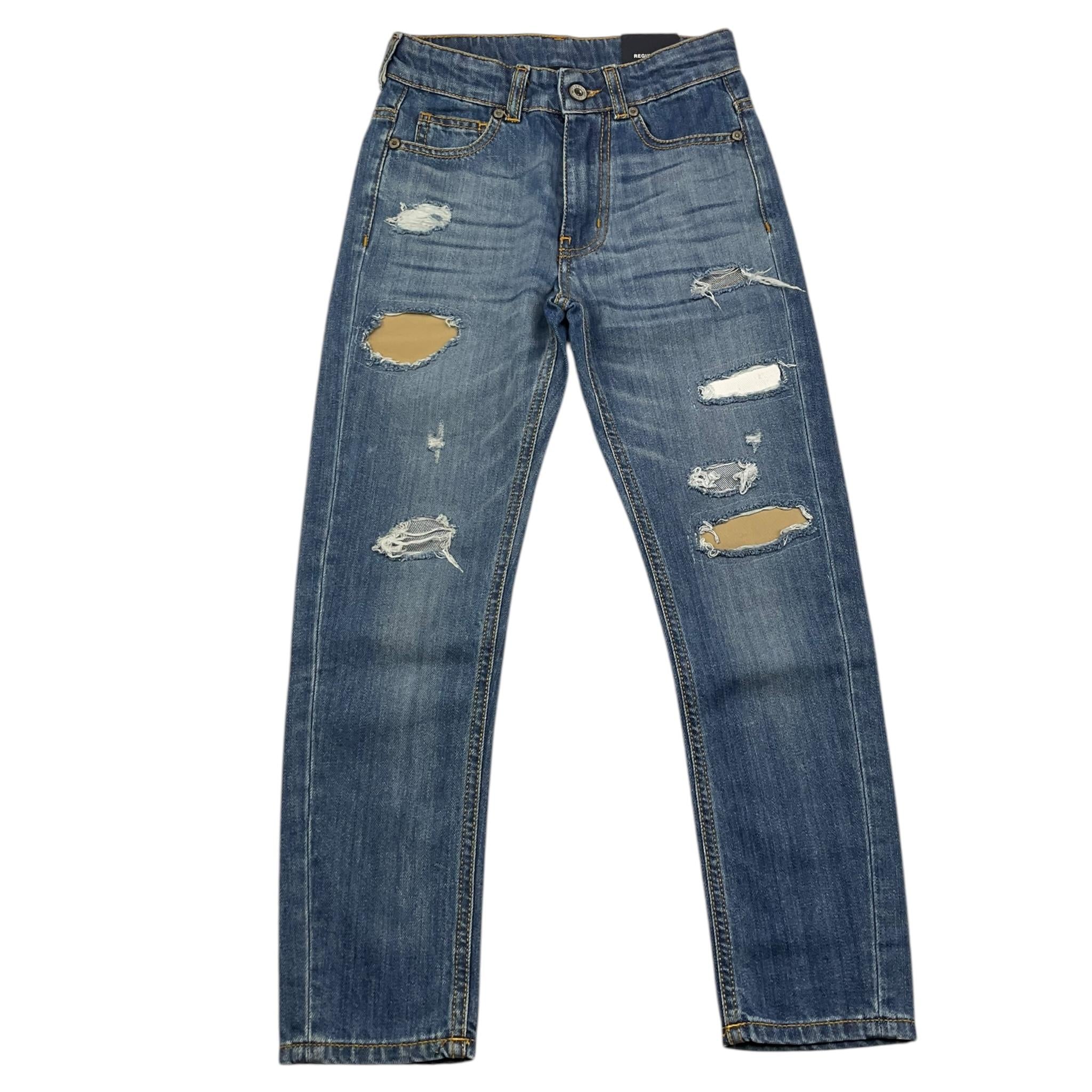 PLEASE jeans tinta unita con strappi Azzurro per Bambino PHC2010B61 AZZURRO PLEASE 